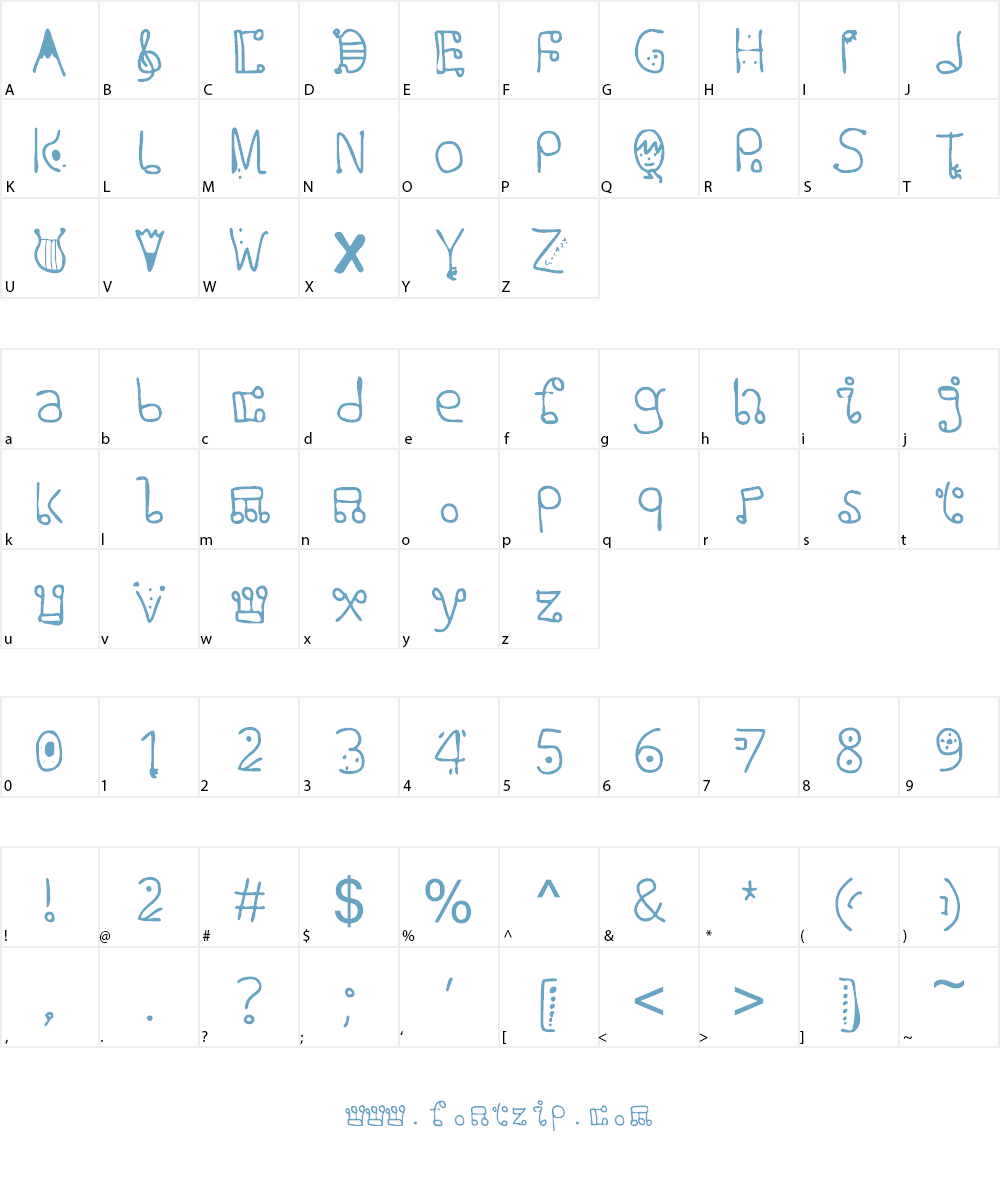 fun music Font Character